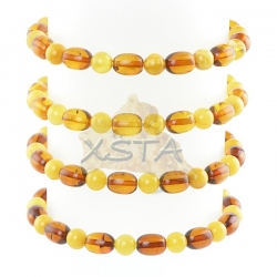 Baltic amber bracelet round tube beads